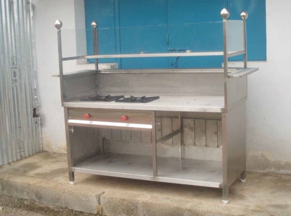 Stainless Steel Ss Chat Counter, For Street Food Stall