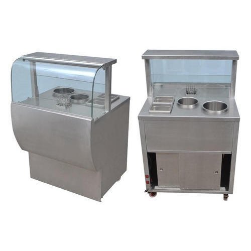Stainless Steel, Glass Chat Display Counter