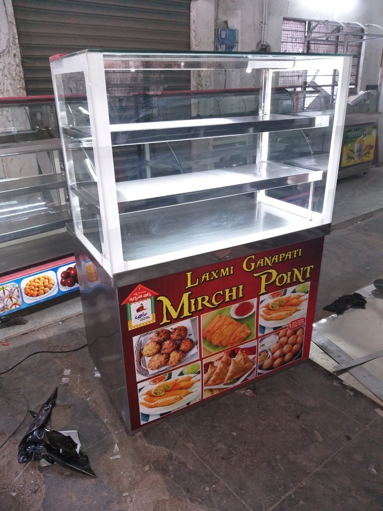 Glass MIRCHI SAMOSA COUNTER, For Shop