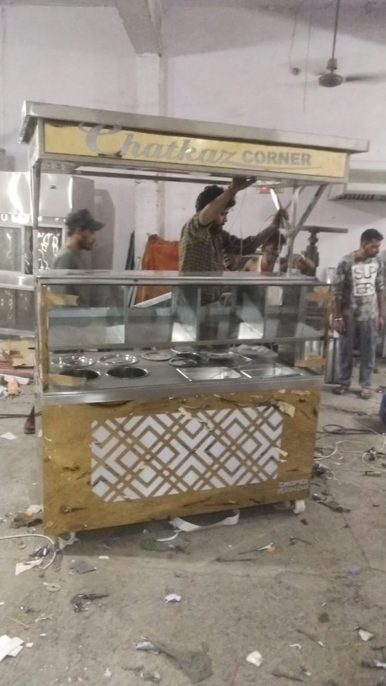 Stainless Steel Golgappa Counter, For Street Food Stall