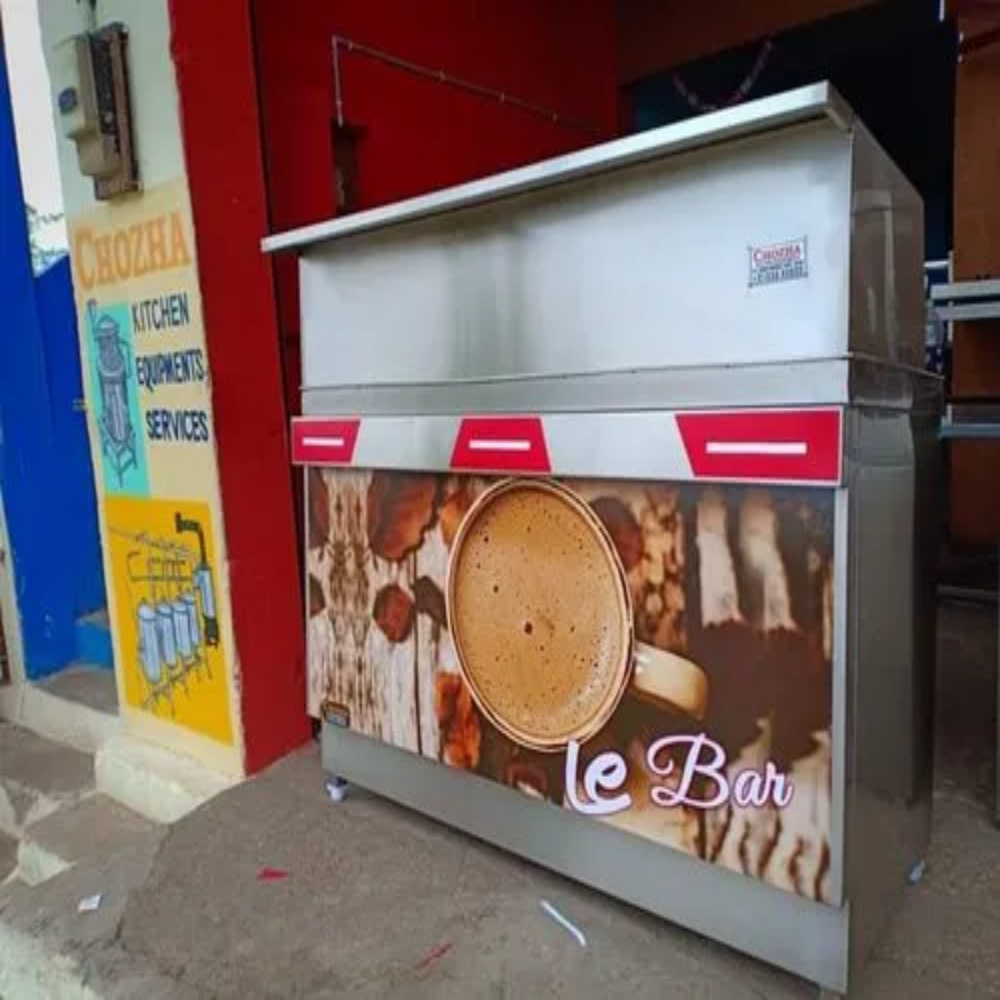 Stainless Steel S.S. Tea Coffee Counter, For Cafe Shop, With Burner