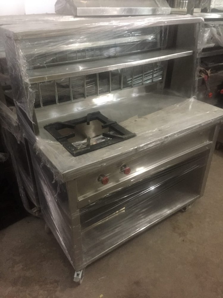 Stainless Steel Pav Bhaji Counter, For Street Food Stall