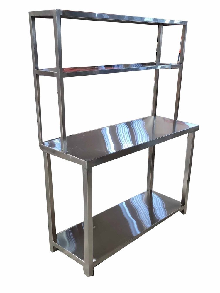 Polished Rectangular Stainless Steel Pickup Table, For Restaurants