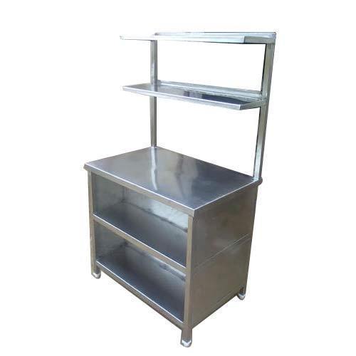 Stainless Steel Pick Up Counter With Overhead Shelves, For Restaurant, Hostels etc