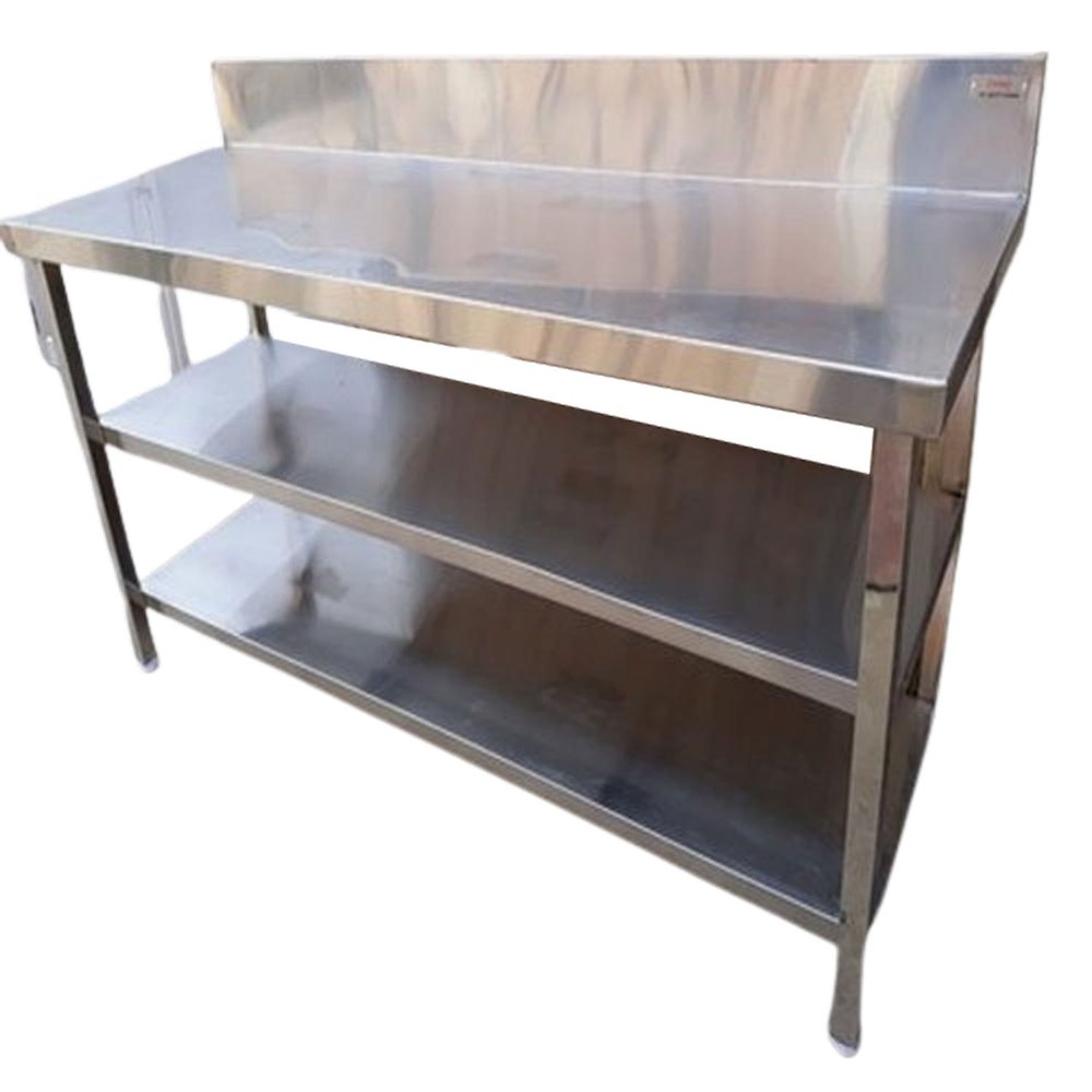 Standard Silver SS304 Working Table, For Restaurants