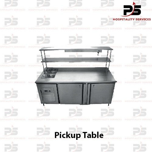 Silver Stainless Steel SS Hot Case With Pickup Table, For Restaurant