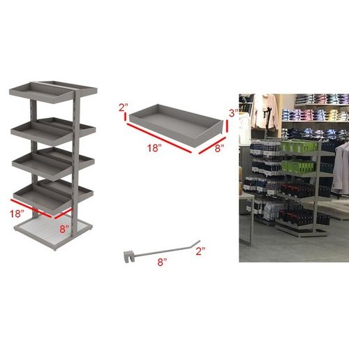 MR Steel Mild Steel Floor Mounted Garment SS Storage Rack
