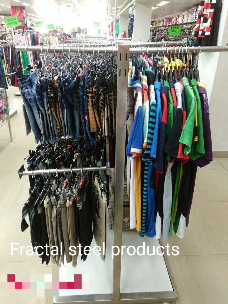 Hanging Silver Stainless Steel Four Way Stand, For Supermarket