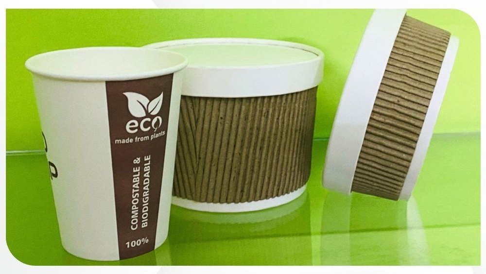 Brown 750 ml Ripple Paper Container