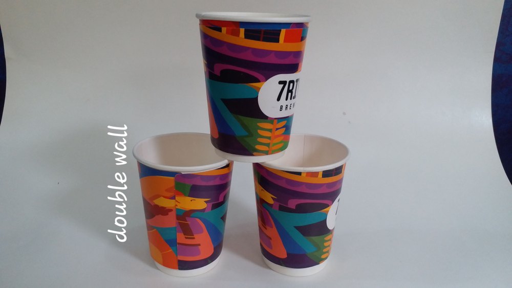 White Double Wall Paper Cups, For Parties, Capacity: 400 ml