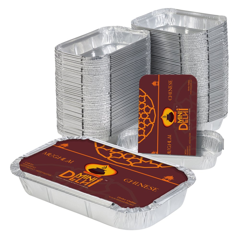 Silver Rectangular Aluminum Foil Container with paper lid, For Event and Party Supplies, Mumbai