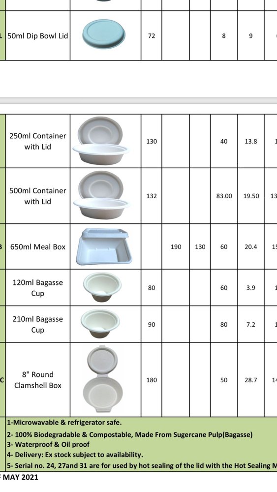 White Plain Sugarcane bagasse cups 210ml, For Event and Party Supplies