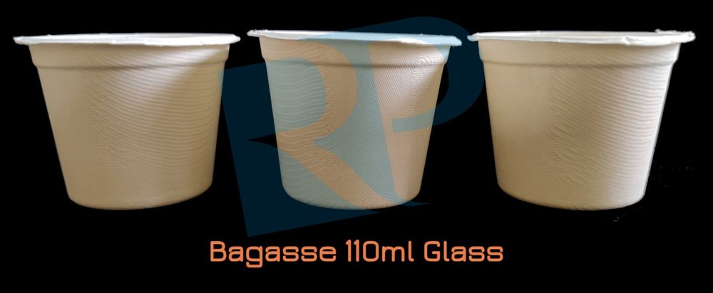 Plain Natural Sugarcane Bagasse Glass, Capacity: 110 Ml, Size: 110ml