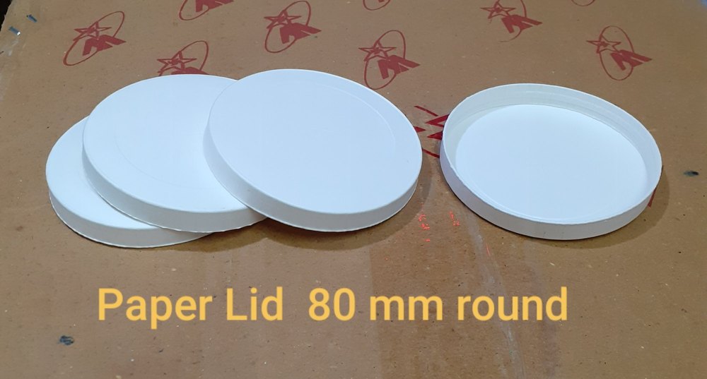 White Disposable Paper Lid 80 MM