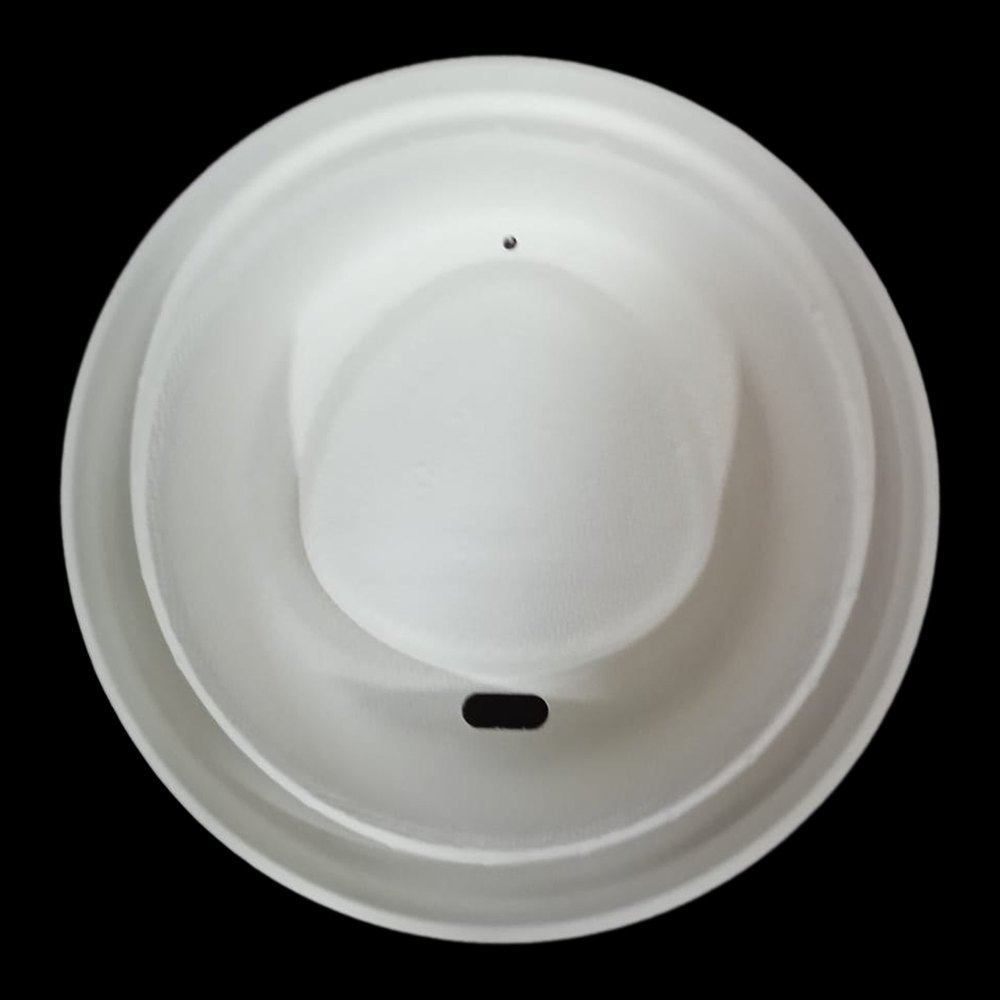 White Round 90mm Bagasse Sipper Cup Lid