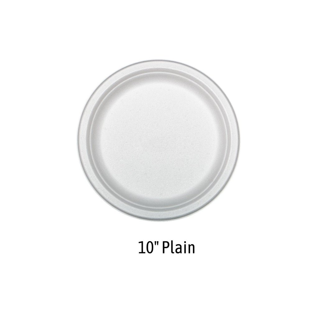 10 Inch Round Sugarcane Bagasse Biodegradable Plate