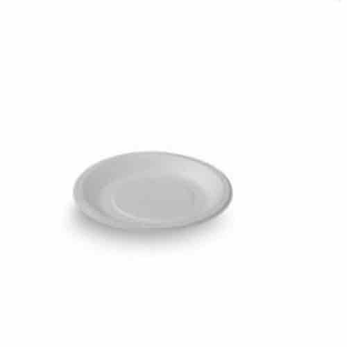White Plain 7 Inch Bagasse Disposable Plate, For Event and Party Supplies