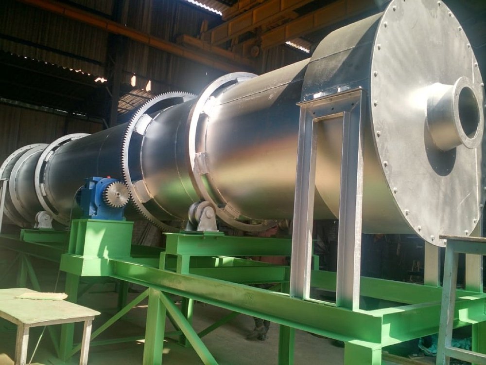 Techpert Mild Steel MS Rotary Dryer, Biomass Pellets, Automation Grade: Semi-Automatic