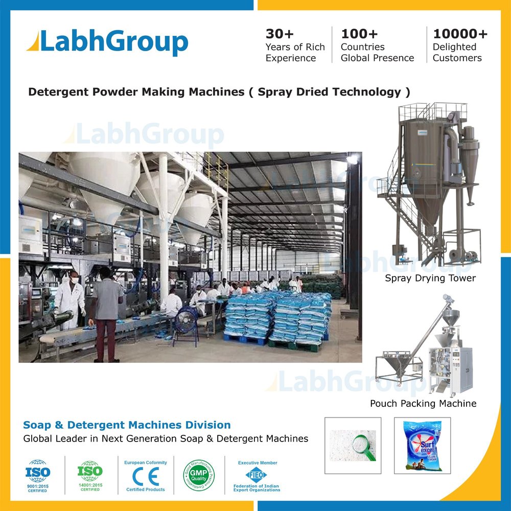 Stainless Steel Standard Light Weight Low Density Detergent Powder Making Machines