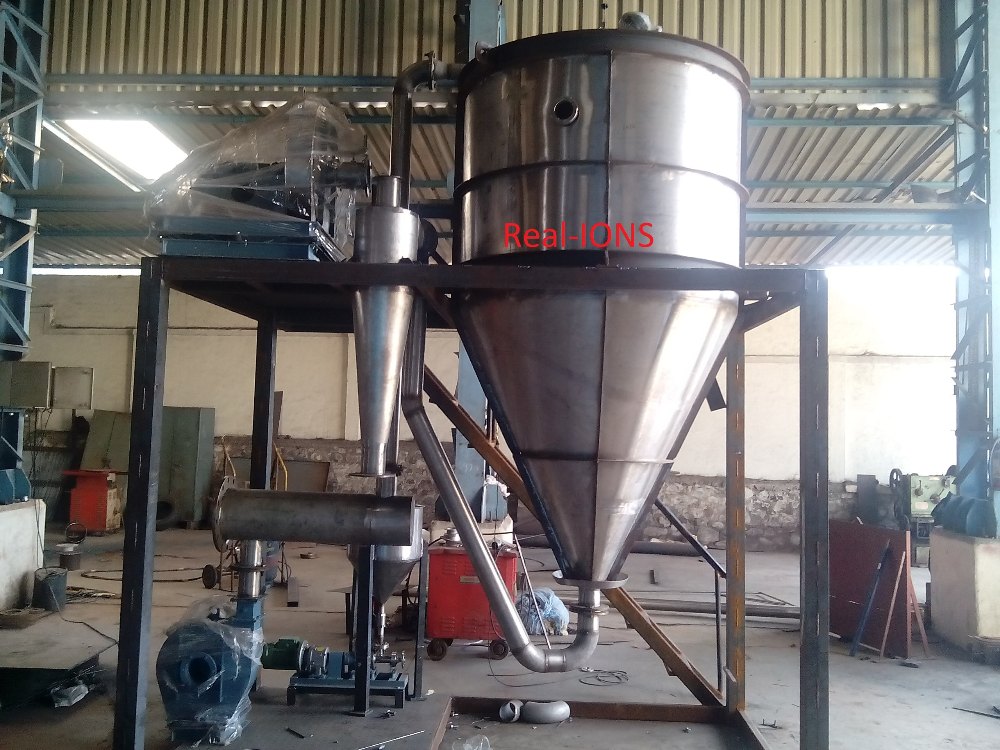 Real Ions Stainless Steel Industrial Spray Dryer, Capacity: 100 kg/Hour