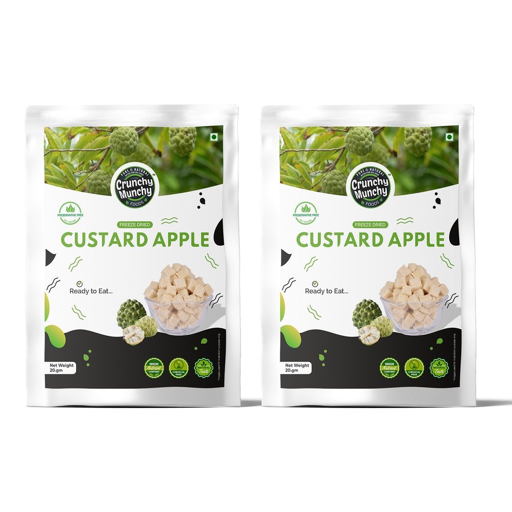 Cubes And Powder Freeze Dried Custard Apple Combo Pack, Packet, Packaging Size: 20 g