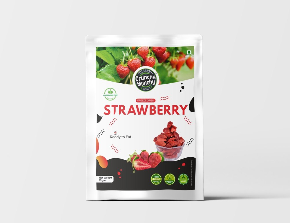 Freeze Dried Strawberry Chips, Packet, Packaging Size: 20 gram