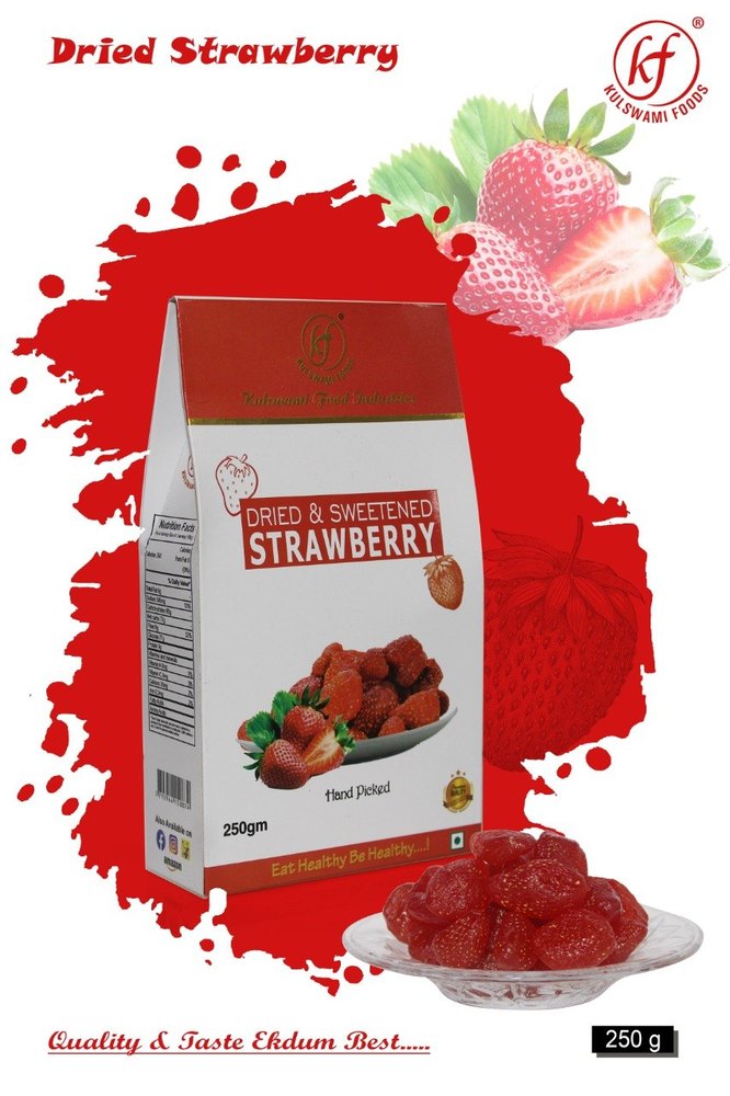 Dried Fruit Strawberry, Packet, Packaging Size: 250 g