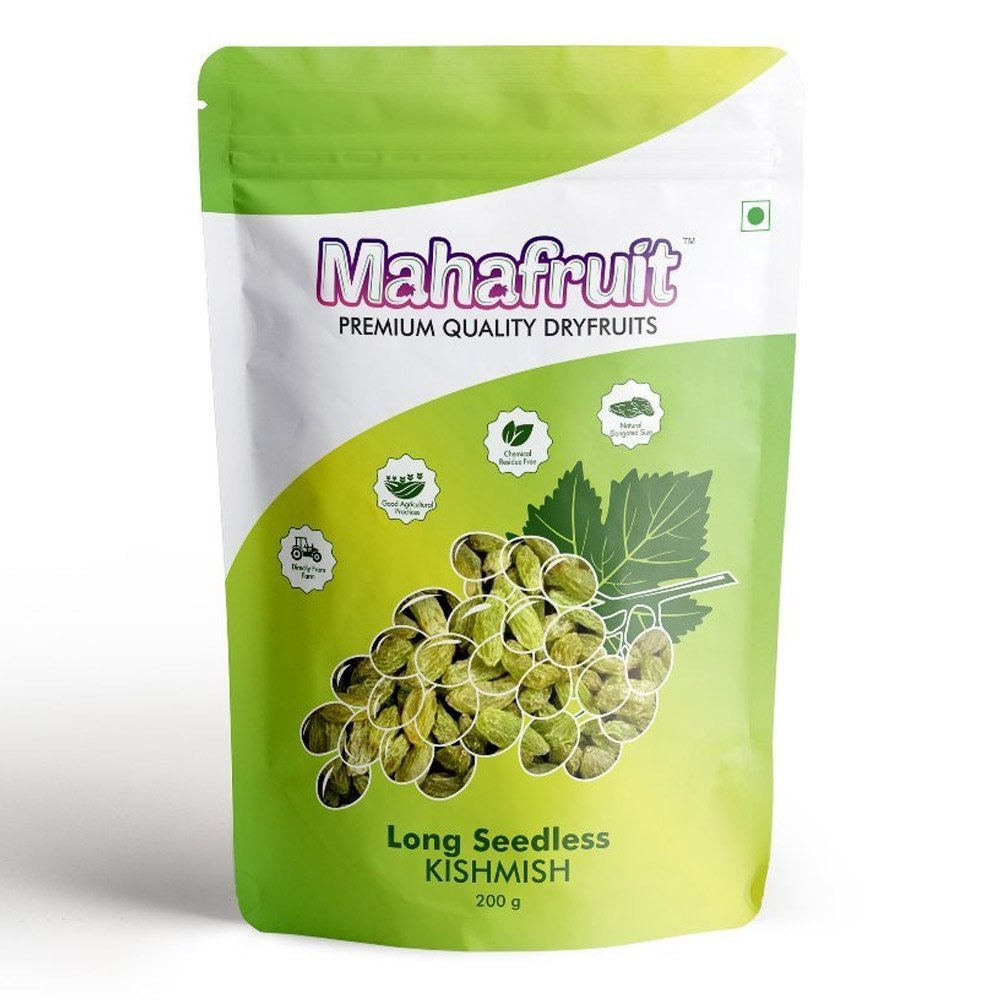 Green 200gm Mahafruit Long Seedless Raisin