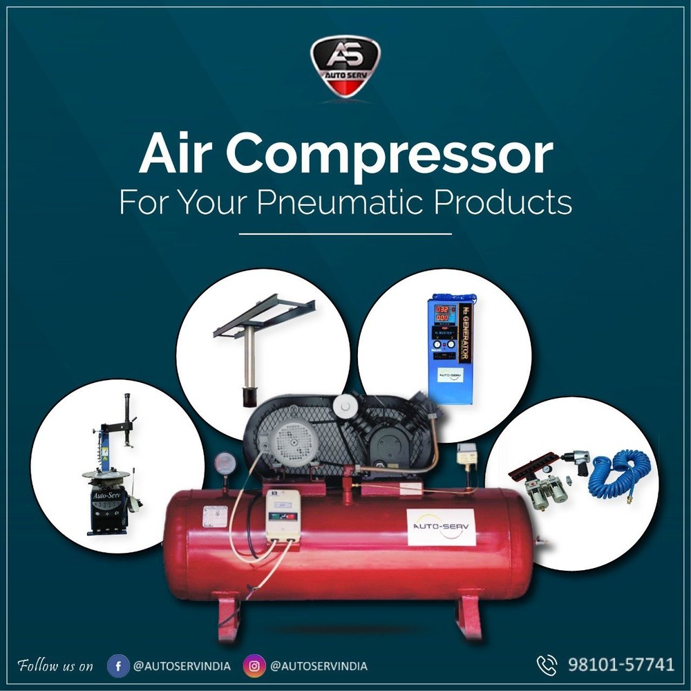 Auto Serv Two Stage 10 HP Air Compressor, 175PSI, Capacity: 300 L