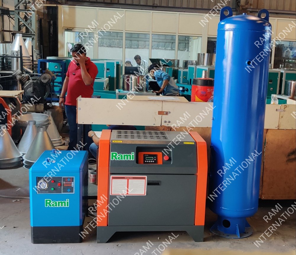 Rami AC Three Phase 25 HP Screw Air Compressor Direct Driven, Model Name/Number: Ric 25d