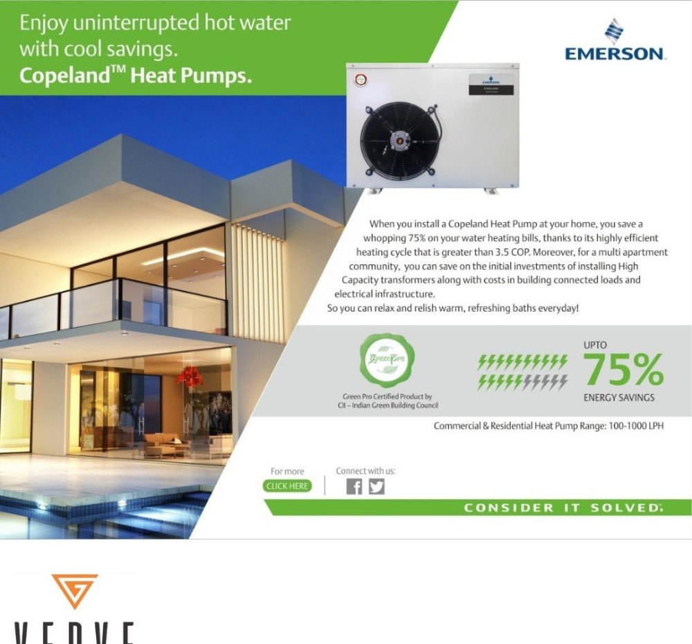 Emerson Stainless Steel Copeland Heat Pumps For Heaters, 380 V