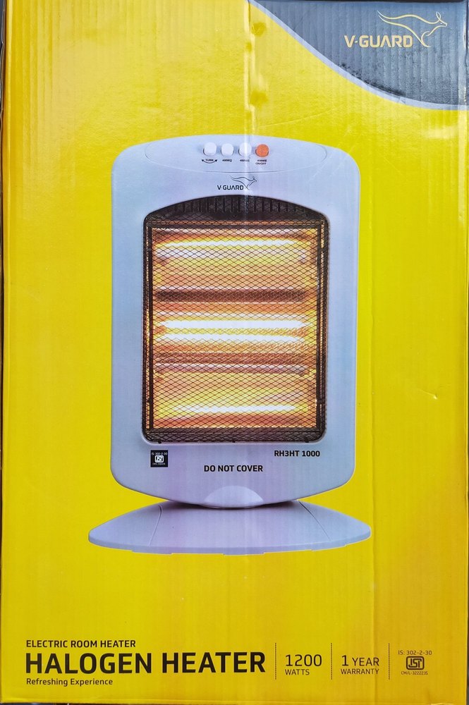 400 W / 800 W / 1200 W Stainless Steel V Guard Halogen Heater, Capacity: 1200 Watt, Model Name/number: Rh3ht-1000