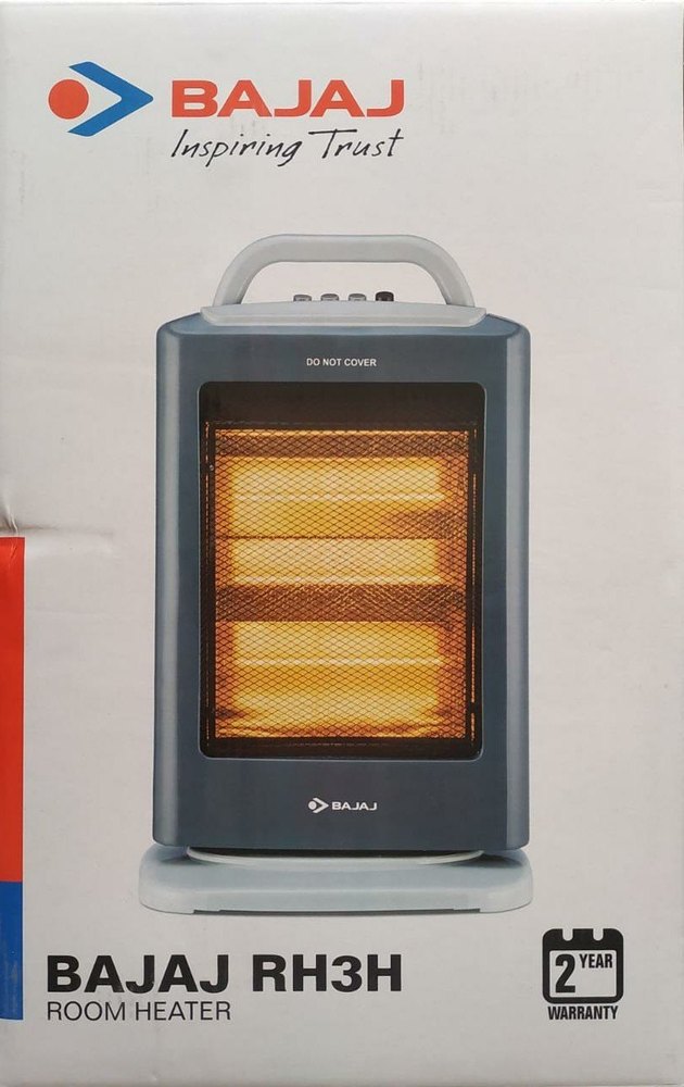 1200W Stainless Steel BAJAJ RH3H HALOGEN THREE ROD ROOM HEATER