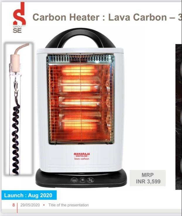 1200 Watt Maharaja Whiteline Lava Carbon, For Room Heaterr