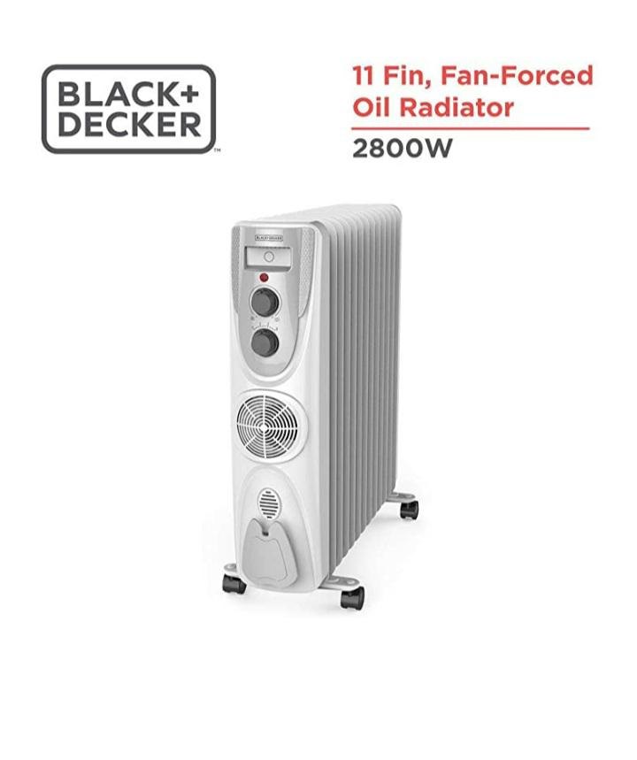 2800w Copper Black + Decker 11 Fins Oil Filled Radiator, 220v