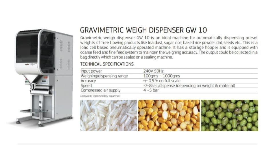SEAPACK 230v Gravimetric Weight Dispenser Machine, Lifting Capacity: 100gm to 1000gm