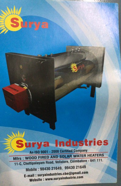 surya Black And Silver 200L Diesel Boilers Hot Water Generator, Capacity: 200 To 1500