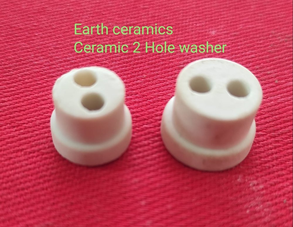 Round White Ceramic 2 Hole Bush