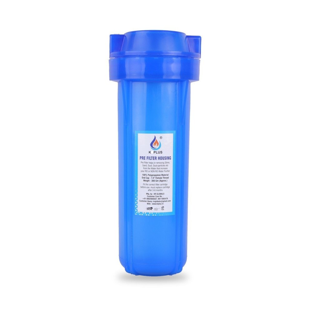 KRPLUS Plastic Pre Filter Housing 10 Inch Blue Transparent Fresh Material, 300 Gram