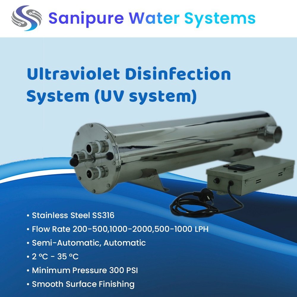 Sanipure Pharmaceutical UV Systems, For Water Purification, Automation Grade: Semi-Automatic