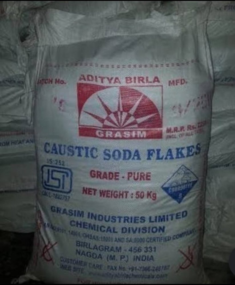 Industrial Grade Caustic Soda Flakes, For Water Disinfectant, 50 Kg Bag