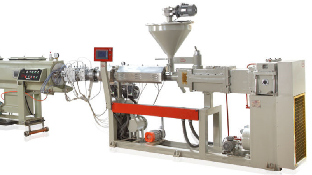 Twin Screw Pipe Making Machine, 45 HP, Production Capacity: 100 kg/Hr