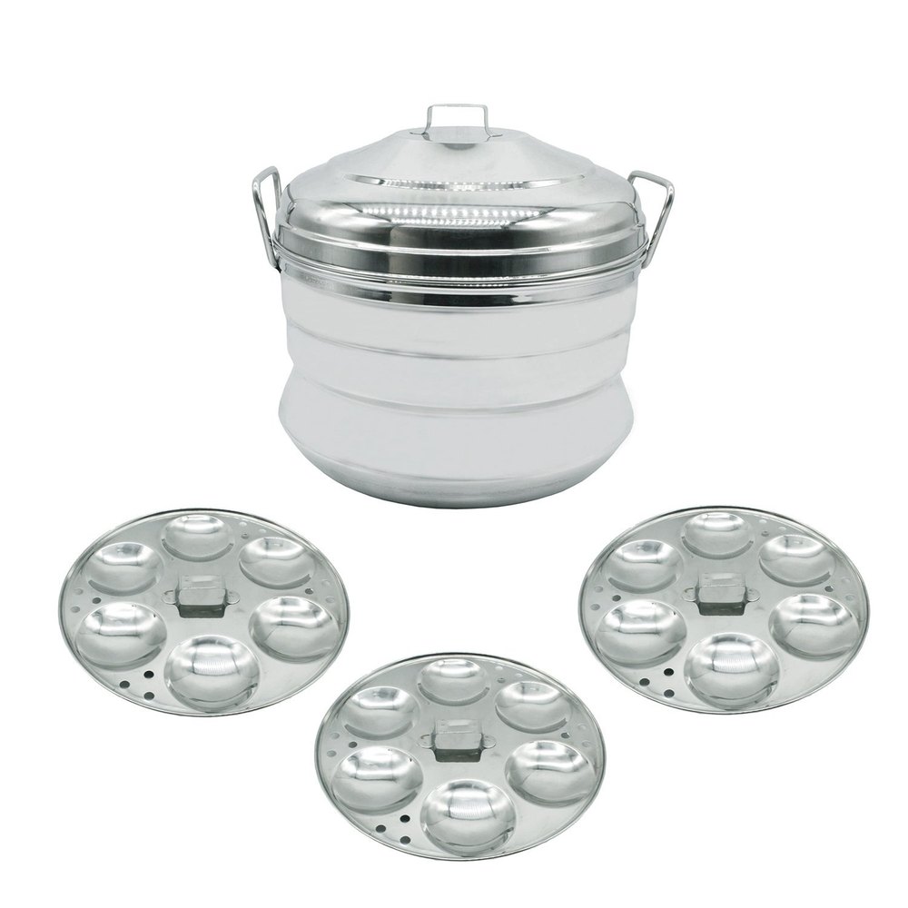 Manual 18 Piece Aluminium Idli Cooker, Size: 40x40x28 cm, Capacity: 15L