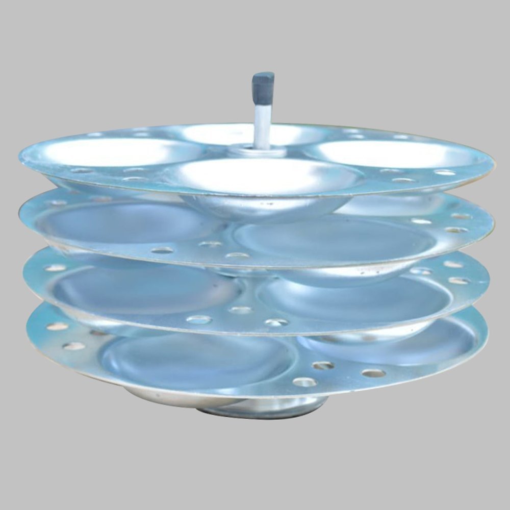 Manual Aluminium 4 Plate Aluminum Idli Cooker, Size: 12 Inch (h)