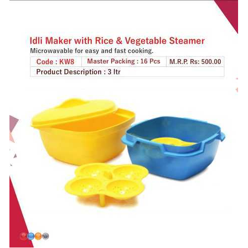 Plastic Idli Maker With Rice And Vegetable Steamer, Capacity: 3 Ltr