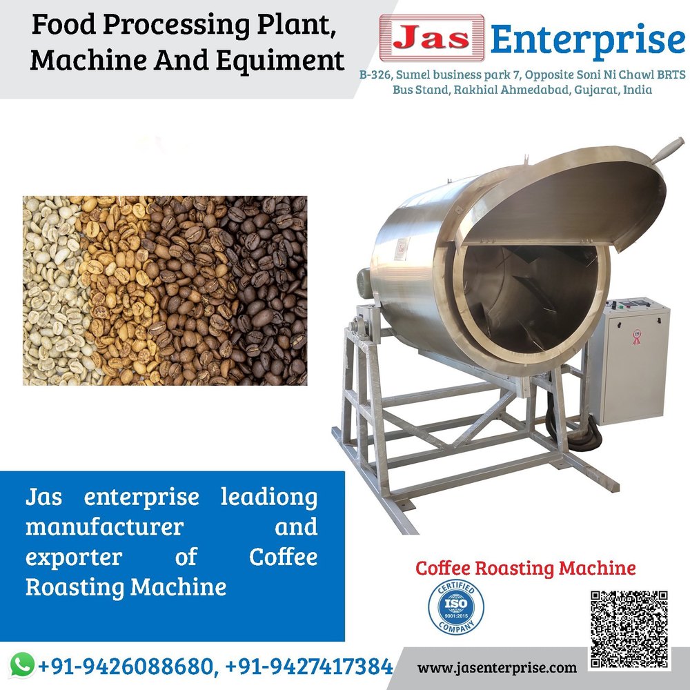Electric Coffee Roasting Machine, 0.5 To 50 HP, Capacity: 50 -1000 kg/Batch