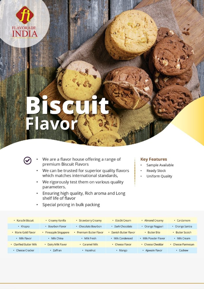 Powder BISCUIT FLAVOURS MANUFACTURER, Packaging Type: Bag