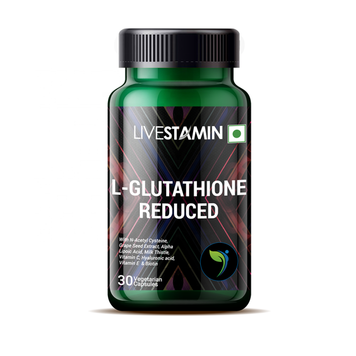 L Glutathione Reduced Supplement, Grape Seed Extract, Biotin 1000 mg 30Veg Caps