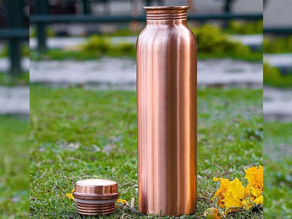 Standard Polished Copper Water Bottle, Screw