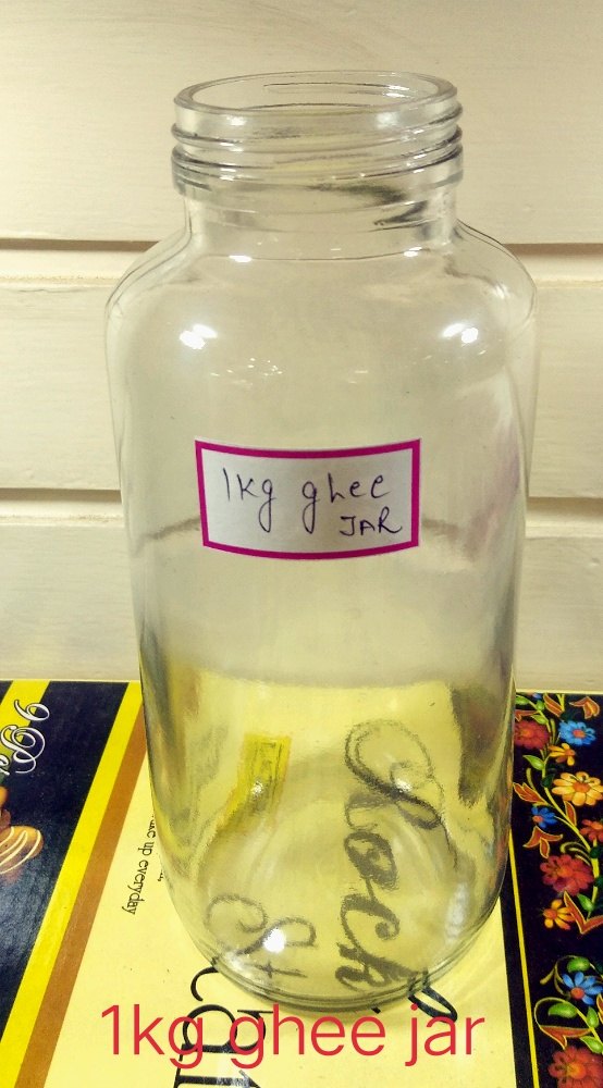 Transparent Glass Ghee Jar, Units Per Pack: 20, Capacity: 500 ml And 1000 ml